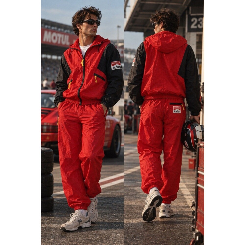 VTG 90s Marlboro Adventure Team Windbreaker Pants & Jacket Track Suit xL